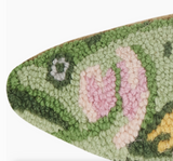Trout Shaped Wool Hooked Pillow