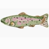 Trout Shaped Wool Hooked Pillow