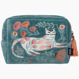 Catbloom Embroidered Velvet Pouch