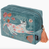 Catbloom Embroidered Velvet Pouch