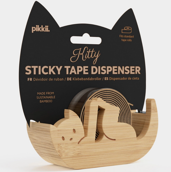 Wooden Kitty Cat Tape Dispenser