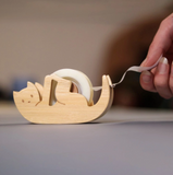 Wooden Kitty Cat Tape Dispenser