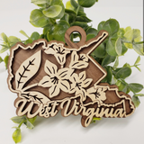 Layered Wood Ornament - West Virginia Rhododendron