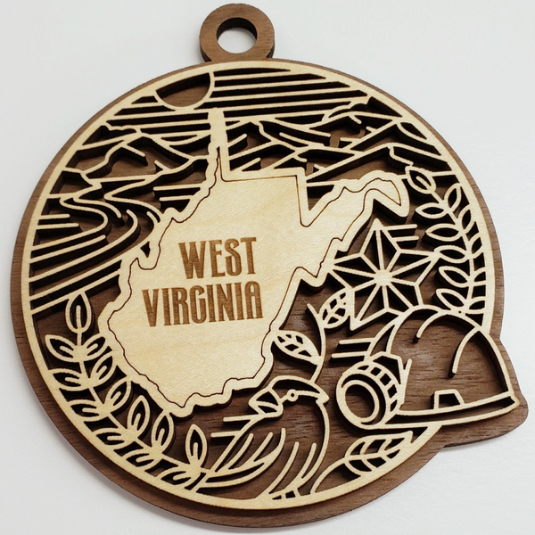 Layered Wood Ornament - West Virginia State Heritage