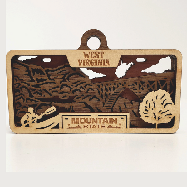 Layered Wood Ornament - West Virginia New River Gorge Bridge