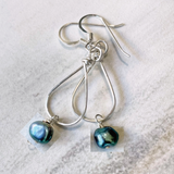 Small Teardrop With Freshwater Pearl Earrings
