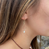 Small Teardrop With Freshwater Pearl Earrings