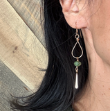 Small Teardrop Earrings With Gemstone Dangle