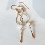 Small Teardrop Earrings With Gemstone Dangle