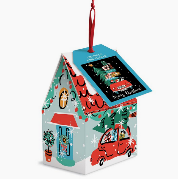 Puzzle Ornament - Christmas Car
