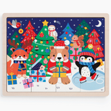 Festive Friends 12 Piece Wooden Tray Puzzle