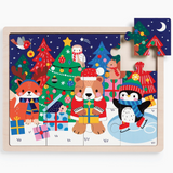 Festive Friends 12 Piece Wooden Tray Puzzle