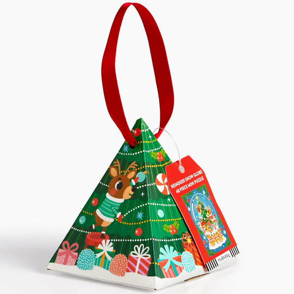 Puzzle Ornament - Reindeer Snow Globe