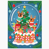 Puzzle Ornament - Reindeer Snow Globe