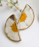 Flower Resin Earrings - Daisy Split Studs
