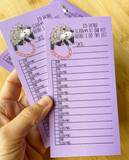 Scream At Own Ass Opossum List Note Pad