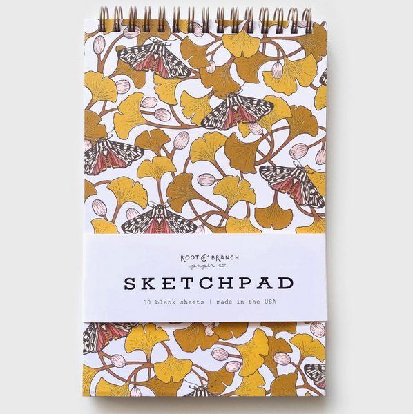 Ginkgo + Tiger Moth Spiral Sketchbook