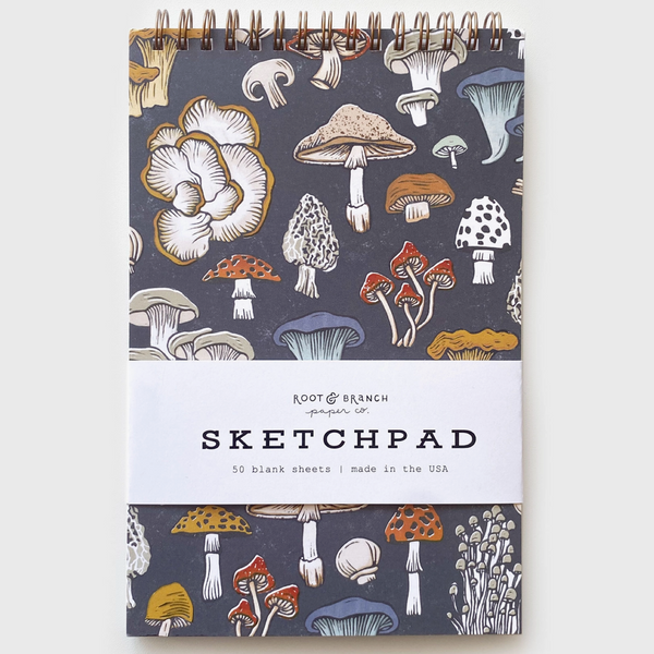 Mushroom + Fungi Spiral Sketchbook