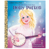 Book cover of 'My Little Golden Book About Dolly Parton' featuring an illustration of Dolly Parton holding a banjo.