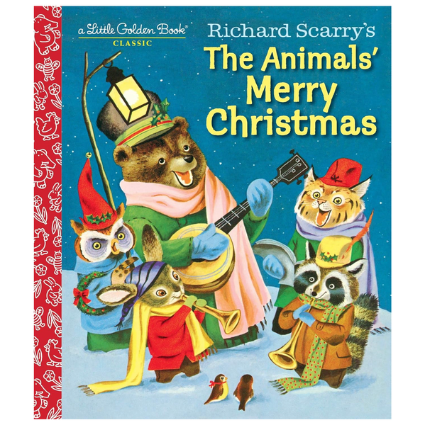 Book cover of 'The Animals' Merry Christmas' by Richard Scarry on a computer screen.