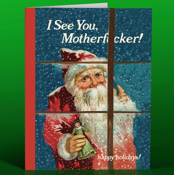 Santa I See You Holiday Card