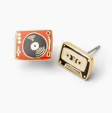 Record Player + Tape Earrings