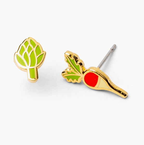 Radish + Artichoke Earrings