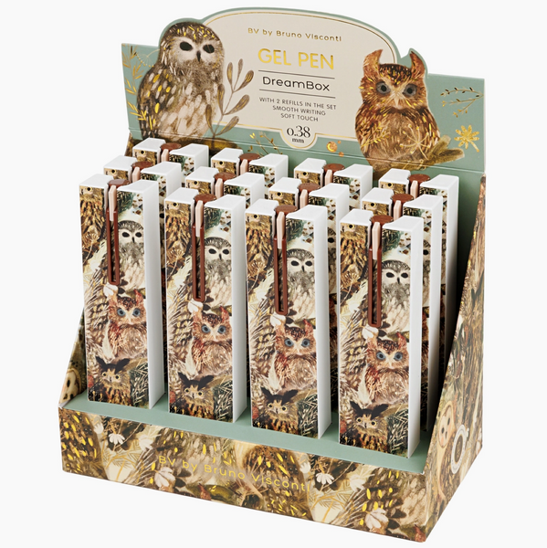 Dreambox Gel Click Pen In Gift Box - Owls