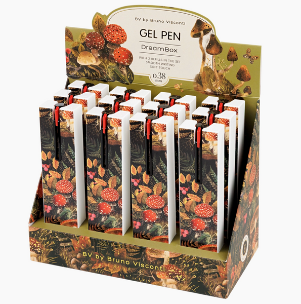 Dreambox Gel Click Pen In Gift Box - Forest Mushrooms