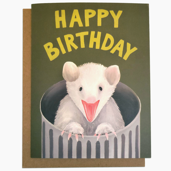 Opossum Happy Birthday Card