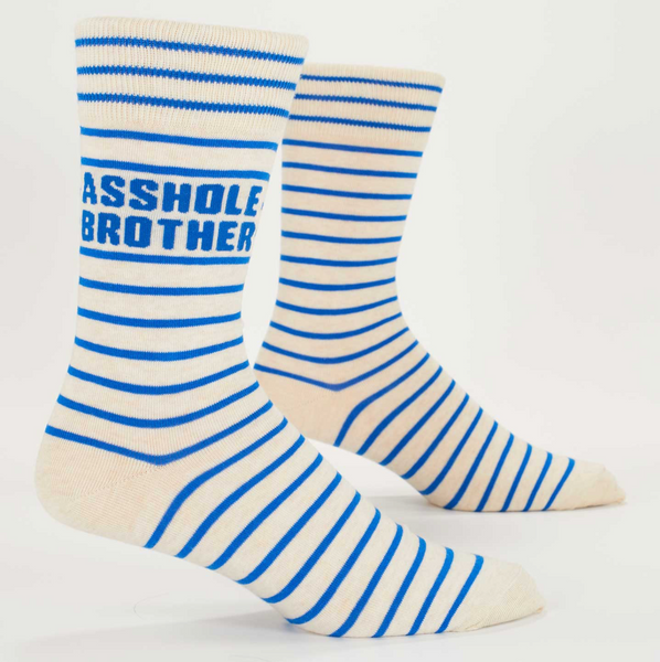 Blue Q Men's Crew Socks - Asshole Brother