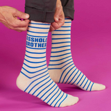Blue Q Men's Crew Socks - Asshole Brother