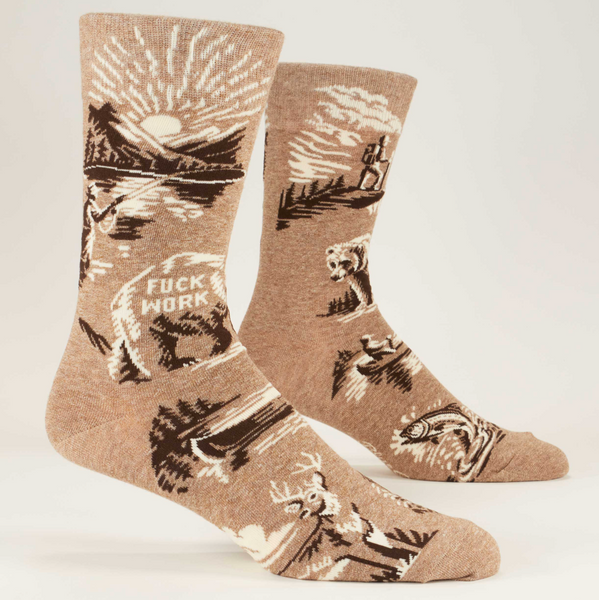 Blue Q Men's Crew Socks - Fuck Work