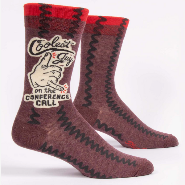Blue Q Men's Crew Socks - Coolest Guy On The Conference Call