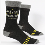 Blue Q Men's Crew Socks - Selective Hearing Specialist