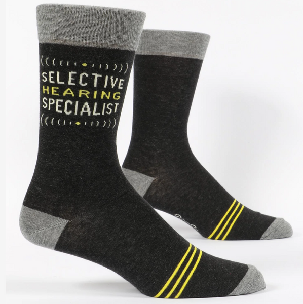 Blue Q Men's Crew Socks - Selective Hearing Specialist
