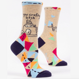 Blue Q Women's Crew Socks - Crafty Bitch