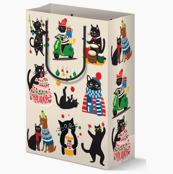 Christmas Cats Holiday Gift Bag
