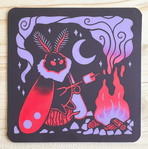 Mothman Ate My Marshmallows Sticker