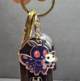 Mothman + Opossum Friend Enamel Keychain