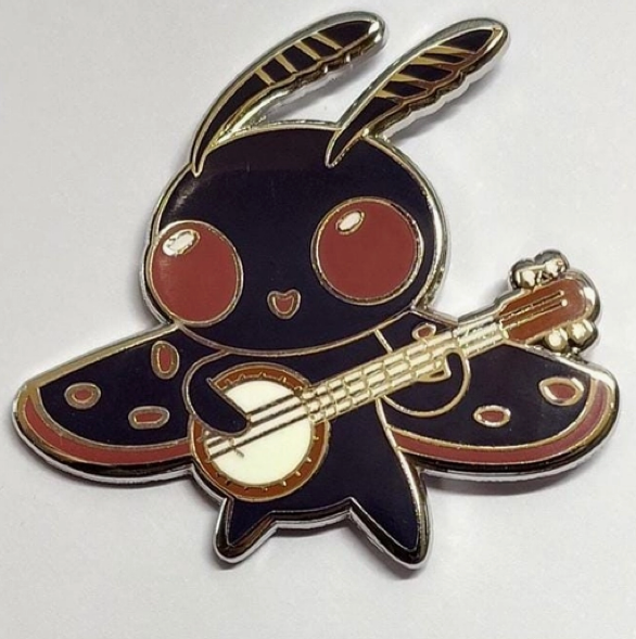 Mothman With Banjo Enamel Pin