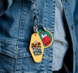 Embroidered Fabric Keychain - Snoopy On His Doghouse