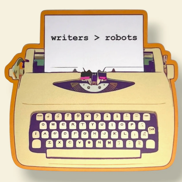 Typewriter Writers > Robots Sticker
