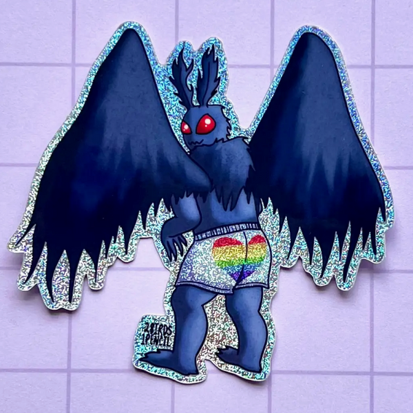 Boxer Shorts Mothman Glitter Sticker
