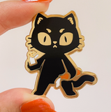 Arson Black Cat Enamel Pin