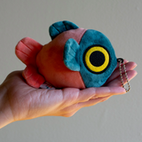 Mochi Fish Fry Plush Keychain - Coral