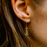 Flower Resin Earrings - Huggie Hoops With Fern