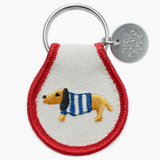 Embroidered Fabric Keychain - Sweater Dog