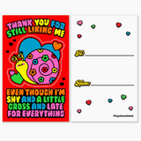 Valentine's Day Sticker Card - Thank You For Still Liking Me Snail