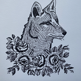 Fox With Roses Print